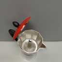Imusa USA Red Aluminum Stovetop 6-cup Classic Italian and Cuban Espresso Maker (B120-43T), Silver/Red