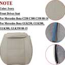 NLQR Front Driver Bottom Replacement Seat Cover Ivory Microfiber Leather Compatible with Mercedes Benz C250 C300 C350 2008-2014, Compatible with Mercedes Benz GLK250 GLK280 GLK300 GLK350 2008-2015