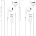 2 Pack for iPhone Headphones Wired Earbuds/Earphones with Built-in Microphone & Volume Control HiFi Stereo Nosie Reduction Compatible for iPhone 14 13 12 11 Pro Max XS XR X 8 7 6, Support All iOS