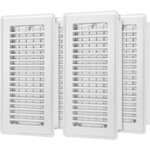 4 PCS Floor Register 4x10 Inch, Floor Vent Covers 4x10'', Air Vent Covers for Home Floor Wall Ceiling, Metal Register Vent Cover, Rust Proof Registers, Grilles & Vents (4, White, 4x10 Inch)