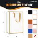 YACEYACE White Gift Bags - Medium Size, 20 Pcs, 8"x4"x10.5", Elegant Paper Bags for Boutique, Party, Wedding, Birthday, Retail