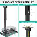 WALI Projector Ceiling Mount Tray, Height Adjustable Wall Mount Holder for Projectors, Hidden Cable Management, Fits Projectors up to 22lbs, 13.7" x 8.6" Platform, Black (PM-005-B)