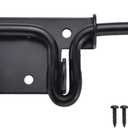 JIAHOO Flip Gate Latch Lock with Padlock Hole, Heavy Duty Solid Steel Adjustable Door Latch for Sliding and Swing Open Door, Outdoor Gate, Wooden Fence, Black Finish