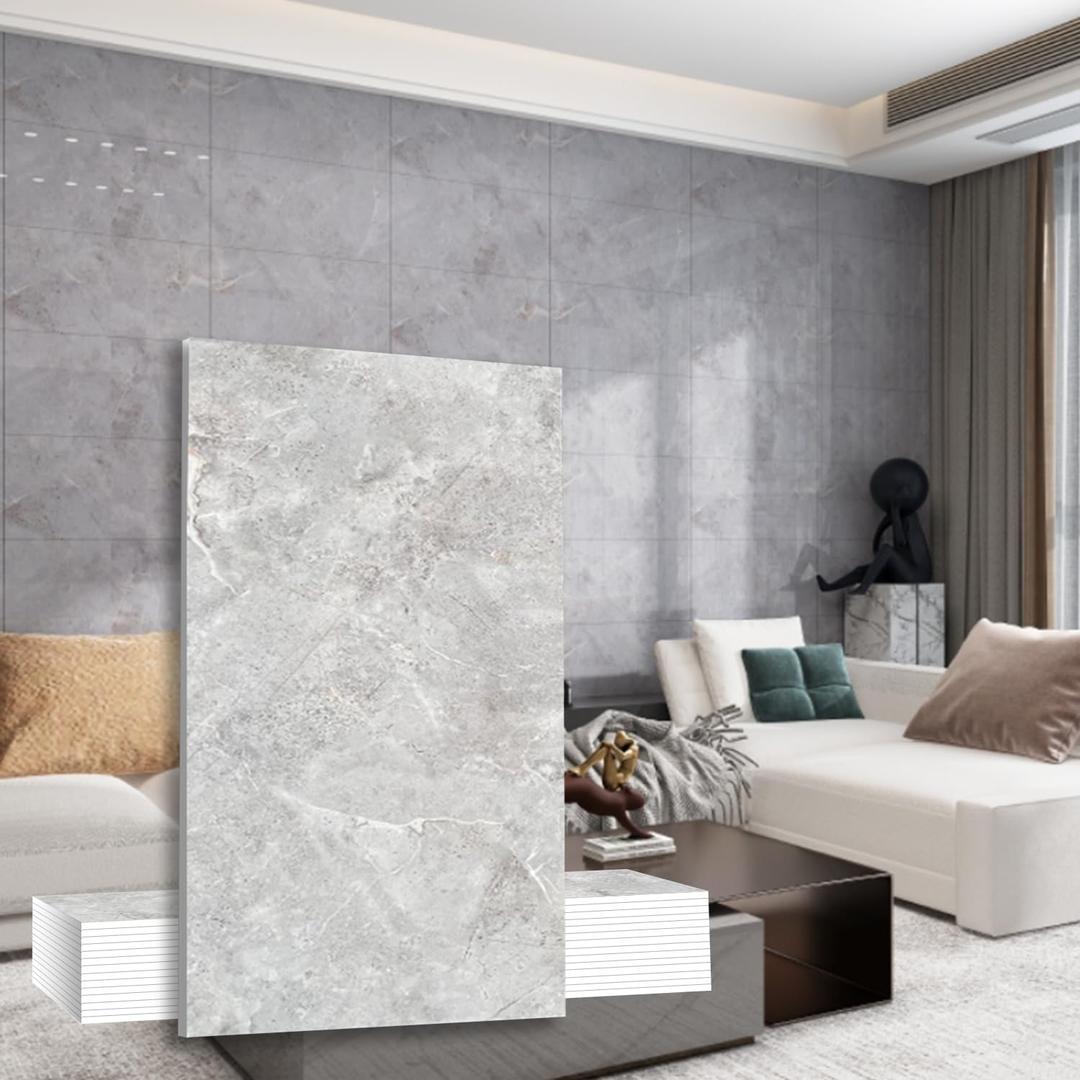 10-Sheet 23.6"x11.8" Marble Peel and Stick Wall Panels (19.4 Sq. Ft. Coverage), PVC Backsplash Tile for Living Room, Bedroom, Kitchen, Dining Room