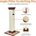 Amazon Basics Sturdy Cat Scratching Post for Indoor Cats & Kittens, Classic Single Post with Sisal Rope, Jute Fiber, Wood Base, Large (35.4"H), Brown