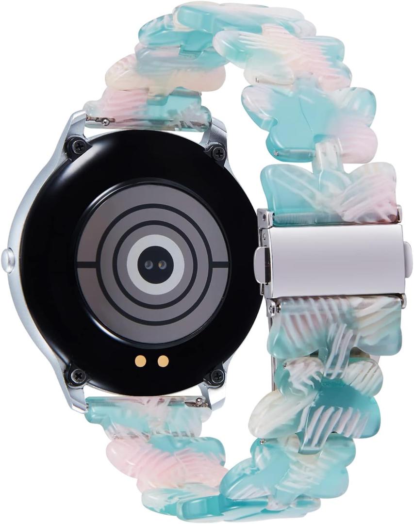 BINLUN Resin Watch Band Butterfly Design 12mm 14mm 16mm 17mm 18mm 20mm 22mm Quick Release Lightweight Replacement Band Dressy Watch Bracelet for Smartwatch