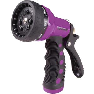 Dramm Revolver Heavy Duty 9 Pattern Quick Click Adjustable Garden Hose Spray Nozzle with Trigger Style Handle, for your Car, Boat, Deck, Sidewalk, Flowers and Young Trees, Berry