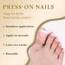 3 x evpct French Press on Toenails Short Square, Summer Nude Pink + White Tip French Toe Nails Press ons Short Light Perfectly Fit Fake Toenails for Women with Kits Gel Stick, Fake Toenail Kit 32Pcs (32 Ounce (Pack of 1))