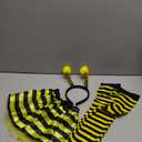 Newcotte 4 Pcs Halloween Girls Costume Includes Wings Tutu Headband Striped Tights for Kids Toddler Halloween