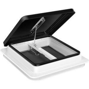 Livpow RV Roof Vent Kit 14" x 14" Manual Lift Black Lid