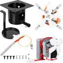 Upgraded 2.0 RPM Auger Motor, Fire Burn Pot and Hot Rod Ignitor, Grill Induction Fan for Traeger and Pit Boss Pellet Grill, Fire Pot Replacement for Traeger Parts Replacement, with Ash Remover, Screws