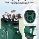 Golf Cart Bag:14 Way Full Length Divider Top Lightweight with Cooler Handles Rain Cover and Golf Shoe Bag Green