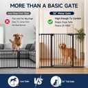 Cumbor 36" Extra Tall Dog Gate for Large Dogs, 30-54" Wide Pet Gate