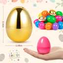 Jumlys 36 Count 3.15" Plastic Easter Eggs, 30 Pcs Empty Suprise Egg 6 Pcs Golden Eggs Bulk, Fillable Egg with Hinge for Easter Hunt, Basket Stuffers Fillers and Easter Party Favor