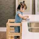 Kitchen Step Stool for Kids and Toddlers with Safety Rail, Kids Step Stool Standing Tower Learning Stool for Bathroom& Kitchen, 

18"D x 18"W x 34.8"H