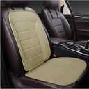 Zpana Car Seat Cushion, Leather Soft Breathable Non-Slip Vehicle Front Driver Seat Cover Pad, Comfortable Auto Interior Chair Protector Cushion, Universal for Truck SUV Sedan (Beige)