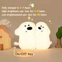 Cute Love Doggie Night Light, Dimmable Hugging Puppy Night Light for Kids, Rechargeable Kawaii Dog Lamp for Nursery, Dog Home Room Desk Bedside Decoration Accessories