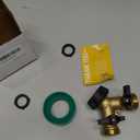 Biswing Garden Hose Splitter 2 Way, Heavy Duty Brass Connector Tap Splitter, Y Splitter 2 Valves with 2 Extra Rubber Washers