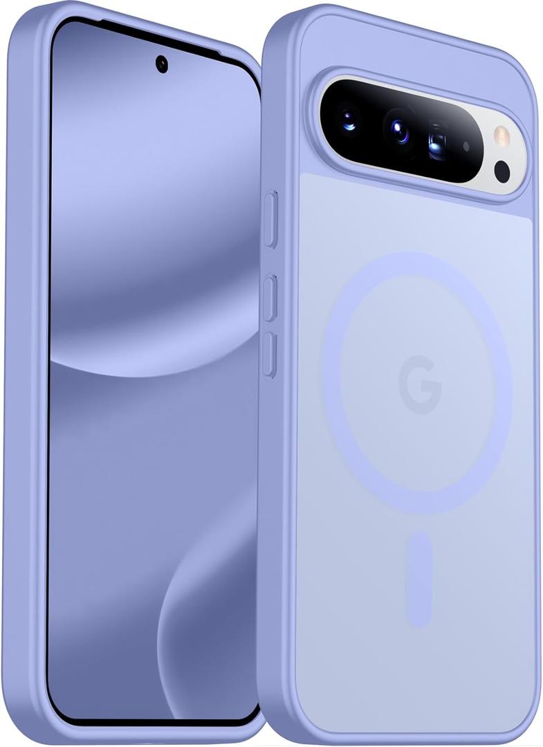 SPIDERCASE Magnetic for Google Pixel 10 Pro XL Case, Military Grade Drop Protection Slim Translucent Matte Shockproof Anti-Fingerprint Phone Case for Pixel 10 Pro XL,Light Purple