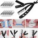 Beard Shaper for Men Beard Shaping Tools - Gifts for Men Beard Template Guide, Straight Edge Razor, 10 PCS Double Edge Blade, Barber Pencil, Beard Comb, Stainless Steel Scissor Mustache Lineup Tools