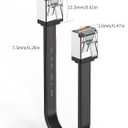 2 Pack CAT7 Ethernet Cable 1 Foot Shielded Flat Bendable Path Cord LAN Wire RJ45 Short Crystal Connector High Speed Internet Network Cable Faster Than CAT5/CAT6 for Modem. (Black)