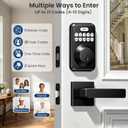 Veise Keyless Entry Door Lock with 2 Lever Handles, Electronic Backlit Keypad Deadbolt Set for Front Door, Smart Digital, Anti-Peeping & One-time Code, Auto-Lock, Easy Installation, Matte Black