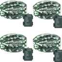 4 Pack Fairy Lights Battery Operated, 16.4 Ft 50 LED Starry Fairy Lights with Auto Timer Dark Green Copper Wire Twinkle Lights IP65 Waterproof for Wedding Bedroom Christmas (Cool White)