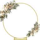 7.2FT Round Backdrop Stand Wedding Arch Frame Circle Stable Gold Metal Arch Stand for Wedding Birthday Party Baby Shower Bridal Shower Photography Decoration