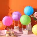 Namalu 24 Set Hot Air Balloon Centerpieces Paper Lanterns Wooden Candy Boxes with Sticks DIY Craft for Baby Shower Wedding Bachelorette Birthday Party Table Decoration(Rainbow Color)