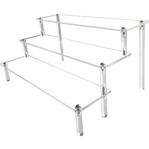 AZEAM Acrylic Riser,Clear Display Risers Stand Perfume Organizer Cologne Acrylic Shelves 3 Tiered Cupcake Shelf for Amiibo Funko POP Figures Food Desserts Holder Collection Cosmetic Vendor Product