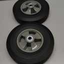 (2-Pack) AR-PRO 10" x 2.5" Flat Free Solid Rubber Tires and Wheel - 10 inch Solid Wheels with 5/8" Axles and 2.25 Offset Hub - Replacement Wheels for Hand Trucks Dolly and Wheelbarrows