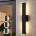 Upgraded 23.6in Modern LED Outdoor Wall Lights 3000K 4000K 5000K Dimmable Black Exterior Wall Sconce Long Outside Light fixtures for House Garage Front Door