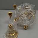 Romadedi Candelabra Gold Candle Holders - 5 Arm 11.8" Wedding Candlestick Holder for Theme Party Table Centerpiece Decor Dining Room Birthday Holiday Christmas, Set of 2