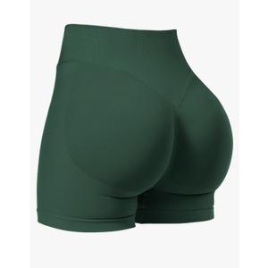 VOYJOY Women Workout Impact Shorts 2.5"/ 3.6"/ 4.5"/ 6" Scrunch Butt Lifting Gym Seamless Booty Biker Shorts Green M