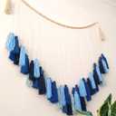 LVOPO Large Macrame Wall Hanging, Boho Wall Decor with Wood Beads, Bohemian Woven Wall Tapestry, Room Colorful Tassels Wall Art - Blue - 48" W x 36" H