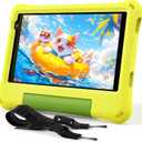 Kids Tablet 8 Inch Android 15, Octa-Core 12GB RAM + 64GB ROM, Toddler Tablet with WiFi 6, Parental Control, Pre-Installed Kids Space, EVA Case, Anti-Glare Screen Protector, Adjustable Strap (Yellow)