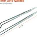 Extra Long Tweezers with Rubber Cover Tips, Fecsam Feeding Tongs - 2 Pack/18.9 inch Aquarium Stainless Steel Large Aquascape Tools for Fish Tank, TerrariumAquascaping, Reptile, Bearded Dragon