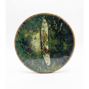 CUANFDDSF Vintage Moody Cottagecore Bathroom Round Wall Art Decor, Dark Academia Botanical Forest Shower Room Wall Hanging Frame Decor, Nature Flower Canvas Prints Decorations for Home Bedroom Living Room, 10x10 Inch