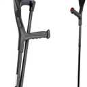 PEPE Mobility Folding Crutches for Adults (x2 Units), Open Cuff, Adjustable Height, Aluminium, Orthopaedic, Elbow Crutches Women and Men, Black
