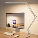 SKYLEO Led Desk Lamp - 31.5" Desk Light - 5 Color Modes X 11 Brightness Levels - Adjustable Swing Arm - Timmer & Memory Function - 12W Study Lamp - White