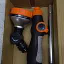 Watering Wand for Garden Hose, 17.5 Inch, 8 Spray Patterns, Garden Hose Nozzle with Thumb Flow Control, Adjustable Water Sprayer with Pivoting Head, Ideal for Hanging Baskets and Shrubs (Orange)
