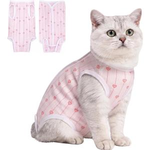 Coppthinktu Cat Recovery Suit for Spay Abdominal Wounds, Breathable Cat Onesie for Female Cats After Surgery, Kitten Surgical Recovery Body Suit Cone Alternative Anti Licking