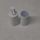 YAUKPH Bathroom Accessories 2 Piece Soap Dispenser and Toothbrush Holder Set Striped White