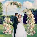 Wedding Arch Backdrop Stand Set of 2 (7.2FT, 6FT),Gold Metal Arch Backdrop Stand,Balloon Arch Stand for Wedding Ceremony Baby Shower Outdoor Indoor Birthday Party Graduation Decoration