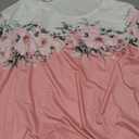 Zeagoo Womens Tops 3/4 Length Sleeve Blouses Dressy Casual Shirt Pleated Front Tunic Floral Printed Spring Clothes (Pink, XXXL)