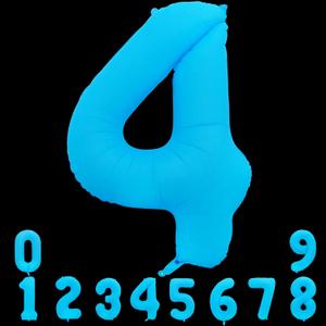 TONIFUL 40 Inch Bright Blue Large Number 4 Balloon for 4th Birthday Party Decorations Big Bright Blue Foil Mylar Digital 4 for Graduation Wedding Bridal Shower Engagement Anniversary Photo Shoot