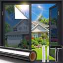 Coavas One Way Privacy Window Film with Tools, Window Tint Adhesive Shatterproof Film for Home, Premium PET Heat Control Daytime Reflective Mirror Coverings, Black, 35.4 x 78.7 Inch