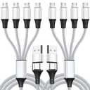 Micro USB Cable, 4-in-2 Multi USB Splitter Charging Cable [2Pack 4Ft], USB A/C to Micro B Cord, with 4 Micro Connectors Support Data Sync and Charging