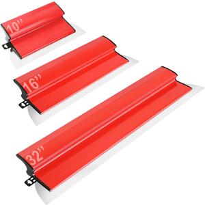 abingbos 【3PCS】Drywall Skimming Blade Set 0.5mm 32"/80cm, 0.3mm 16"/40cm 10"/25cm Skimming Blades, Stainless Steel Drywall Finishing Blades Ergonomic Z-handle for Wall Decoration and Construction