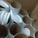 BOX USA BP4012W Mailing Tubes with Caps, 4" x 12", White (Pack of 15)